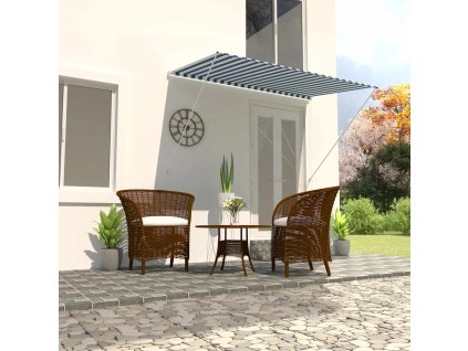 vidaXL Zaťahovacia markíza 250x150 cm modro-biela