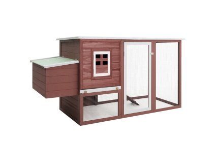 vidaXL Vonkajšia klietka/domček pre sliepky s 1 hniezdom, hnedá, drevo