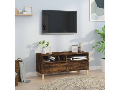 vidaXL TV skrinka dymový dub 100x34,5x44,5 cm kompozitné drevo