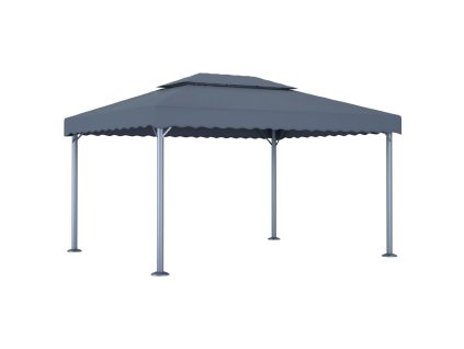 vidaXL Altánok 400x300 cm, antracitový, hliník