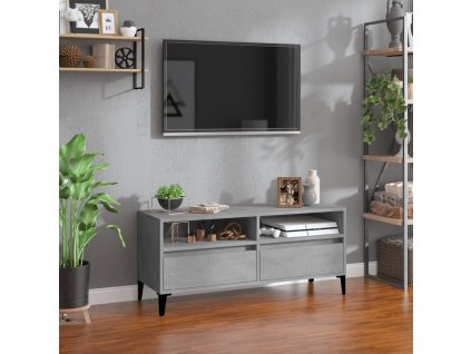 vidaXL TV skrinka betónová sivá 100x34,5x44,5 cm spracované drevo