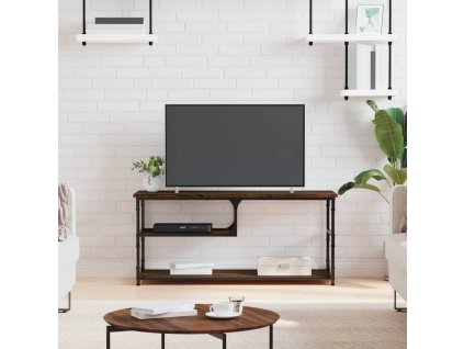 vidaXL TV skrinka hnedý dub 103x38x46,5 cm kompozitné drevo a oceľ