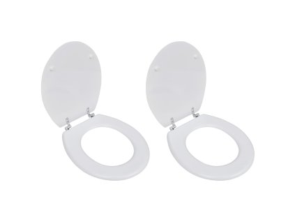 vidaXL WC sedadlá s poklopom 2 ks, MDF, biele
