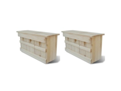 vidaXL Domček pre vrabcov 2 ks drevený 44x15,5x21,5 cm