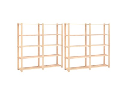 vidaXL Regály s 5 policami 2 ks 170x38x170 cm borovicový masív 500 kg
