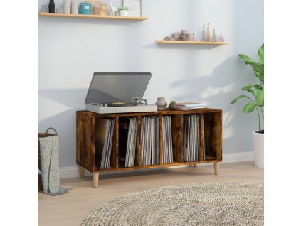 vidaXL Skrinka na platne dymový dub 100x38x48 cm kompozitné drevo