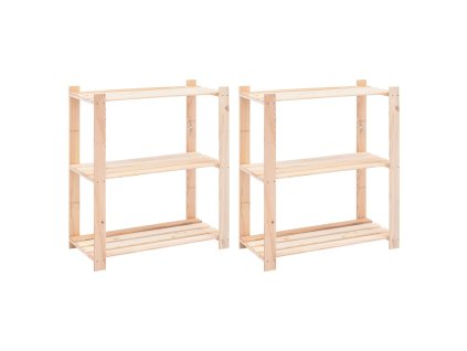 vidaXL Regály s 3 policami 2 ks 80x38x90 cm borovicový masív 150 kg