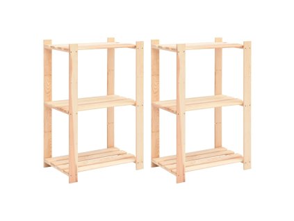 vidaXL Regály s 3 policami 2 ks 60x38x90 cm borovicový masív 150 kg