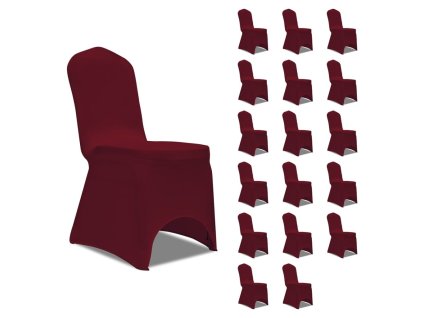 vidaXL Návleky na stoličku burgundy 18 ks naťahovacie