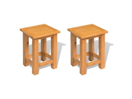 vidaXL Koncové stolíky 2 ks 27x24x37 cm dubový masív