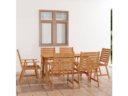 vidalXL 7-dielna záhradná jedálenská súprava akáciový masív