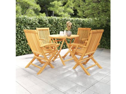 vidaXL 5-dielna záhradná jedálenská súprava, tíkový masív