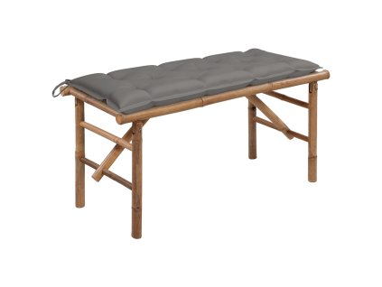 vidaXL Skladacia záhradná lavička s podložkou 118 cm bambus