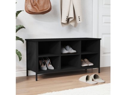 vidaXL Botník čierny 100x35x50 cm kompozitné drevo