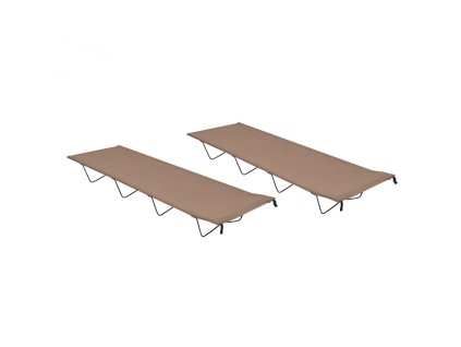 vidaXL Kempingové ležadlá 2ks 180x60x19cm, látka oxford,oceľ,sivohnedé