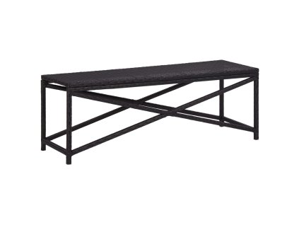 vidaXL Záhradná lavica čierna 120 cm polyratanová