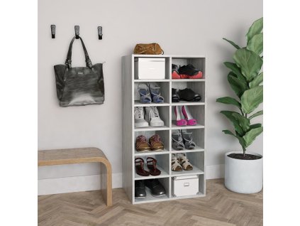 vidaXL Regál na topánky, betónovo sivý 54x34x100,5cm, kompozitné drevo