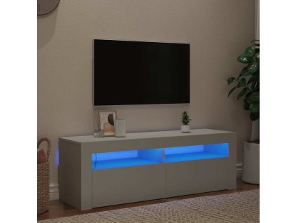 vidaXL TV skrinka s LED svetlami biela 120x35x40 cm