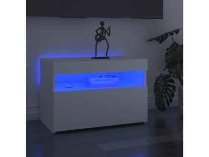 vidaXL TV skrinka s LED svetlami biela 60x35x40 cm