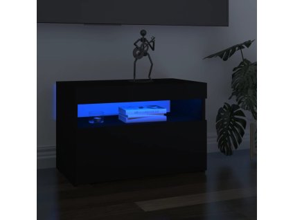 vidaXL TV skrinka s LED svetlami čierna 60x35x40 cm