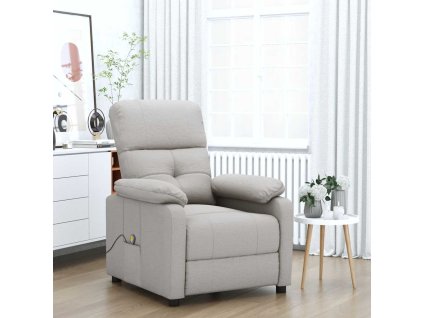 vidaXL Masážne kreslo, sivohnedé, látka