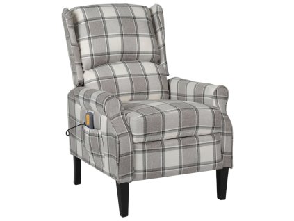 vidaXL Sklápacie masážne kreslo sivé látkové