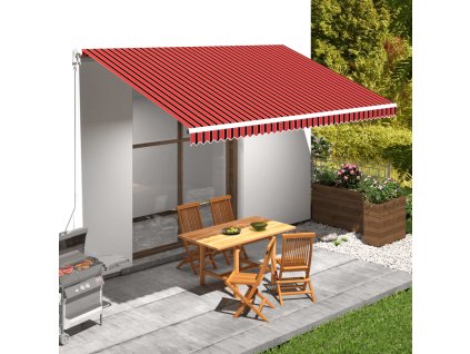 vidaXL Tieniaca plachta na markízu, plátená, oranžovo hnedá 500x300 cm
