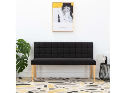 vidaXL Lavička 140 cm, čierna, zamat