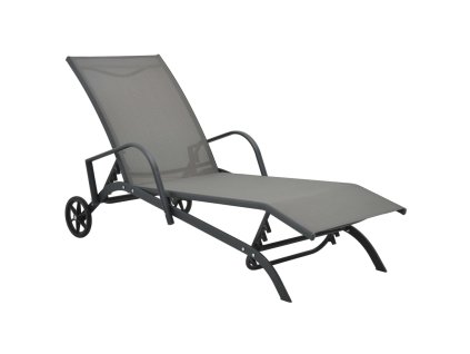 vidaXL Záhradné ležadlo oceľ a textilén