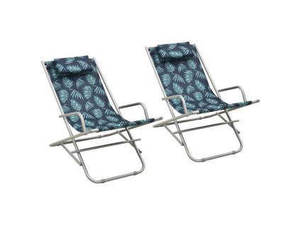 vidaXL Hojdacie stoličky 2 ks oceľové potlač listov