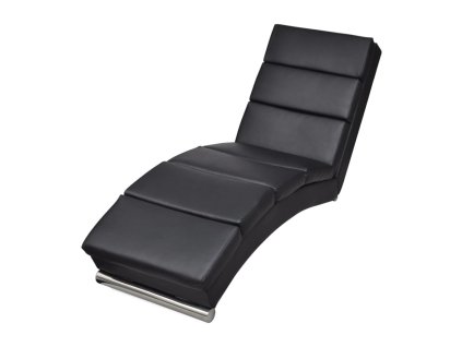 vidaXL Leňoška, čierna, umelá koža