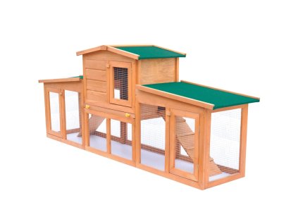 vidaXL Veľká králikáreň/klietka pre zvieratá so strieškami, drevená