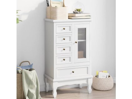 vidaXL Skrinka s 5 zásuvkami a 2 poličkami, biela