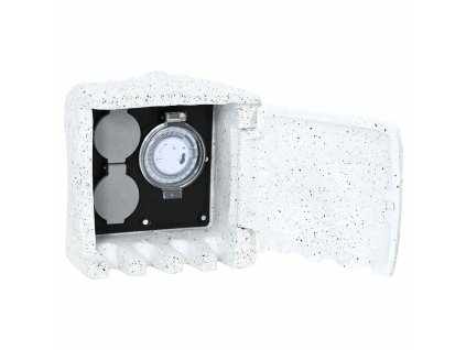 vidaXL Záhradná zásuvka z umelého kameňa s časovačom