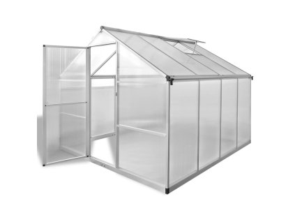 vidaXL Spevnený hliníkový skleník s podkladovým rámom 6,05 m²