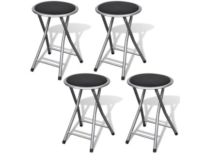 vidaXL Skladacie stoličky 4 ks, umelá koža