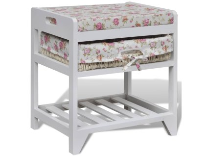 Lavička s priestorom na topánky a košíkom, drevo paulovnie