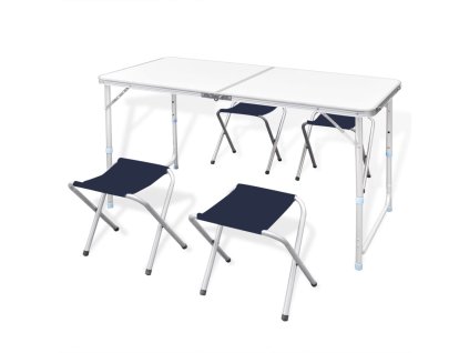 vidaXL Skladacia kempingová sada so 4 stoličkami a stolom, 120 x 60 cm