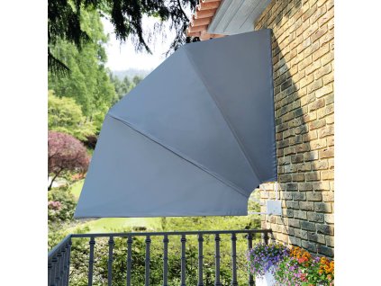 vidaXL Skladacia bočná markíza na balkón, sivá 210x210 cm