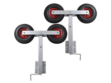 vidaXL Podpera na lodný príves s dvojitým kolesom 2 ks, 59 - 84 cm