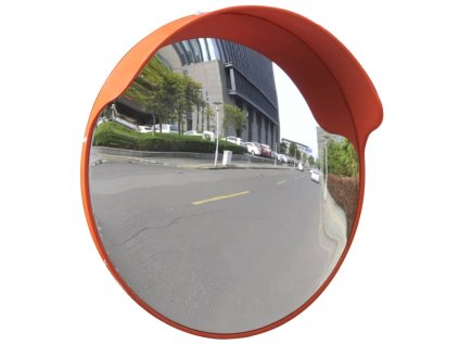 Konvexné dopravné zrkadlo, PC plast, oranžové 45 cm, do exteriéru