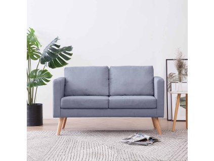 vidaXL Pohovka, 2-miestna, látková, svetlosivá