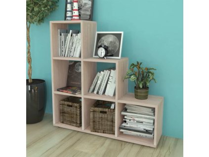 vidaXL Regál na knihy/policový regál v tvare schodov 107 cm, dekor dub