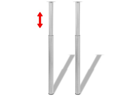 Teleskopické stolové nohy, brúsený nikel, 710 mm-1100 mm 2 ks