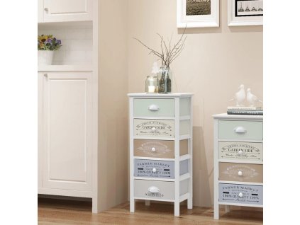 vidaXL Skrinka vo francúzskom štýle, 5 zásuviek, drevená