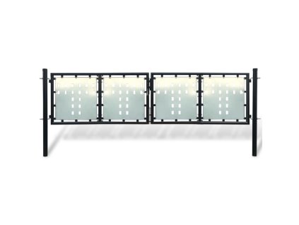 vidaXL Čierna jednokrídlová plotová brána 300x125 cm