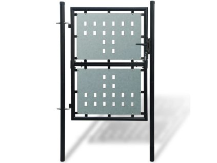 vidaXL Čierna jednokrídlová plotová brána 100x200 cm