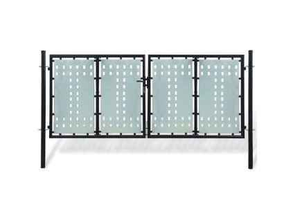 vidaXL Čierna jednokrídlová plotová brána 300x175 cm