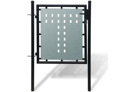 vidaXL Čierna jednokrídlová plotová brána 100x125 cm