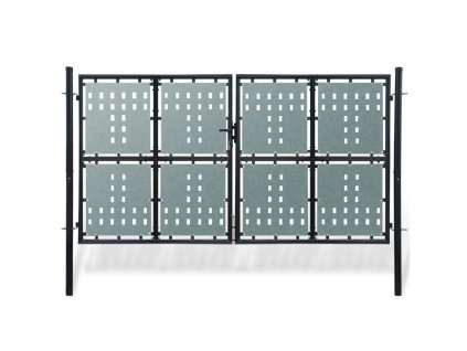 vidaXL Čierna jednokrídlová plotová brána 300x225 cm